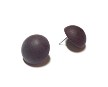 Load image into Gallery viewer, Dark Brown Marbled Matte Retro Button Stud Earrings