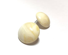 Load image into Gallery viewer, Cream Marbled Large Retro Button Stud Earrings