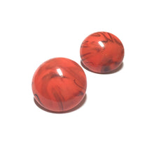 Load image into Gallery viewer, Coral Marbled Large Retro Button Stud Earrings - 24mm
