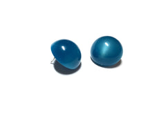 Load image into Gallery viewer, Aqua Blue Moonglow Retro Button Stud Earrings