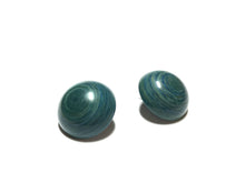 Load image into Gallery viewer, Teal Blue Marbled Retro Button Stud Earrings