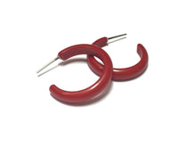 Load image into Gallery viewer, Brick Red Skinny Perfect Hoop Earrings