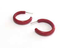 Load image into Gallery viewer, Brick Red Skinny Perfect Hoop Earrings