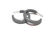 Load image into Gallery viewer, Dark Gray Skinny Perfect Hoop Earrings