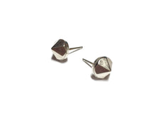 Load image into Gallery viewer, Silver Acrylic Spike Stud Earrings