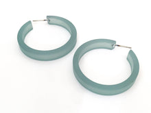 Load image into Gallery viewer, Teal Frosted Classic Hoop Earrings
