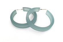 Load image into Gallery viewer, Teal Frosted Classic Hoop Earrings