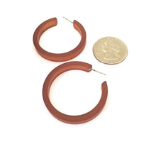Load image into Gallery viewer, Mahogany Brown Frosted Classic Hoop Earrings