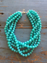Load image into Gallery viewer, Turquoise Marbled Beaded Sylvie Statement Necklace