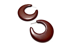 Load image into Gallery viewer, Brown Mod Go Go Lucite Hoop Earrings