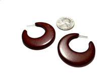 Load image into Gallery viewer, Brown Mod Go Go Lucite Hoop Earrings