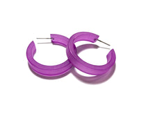 Load image into Gallery viewer, Violet Frosted Small Classic Hoop Earrings