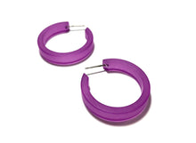 Load image into Gallery viewer, Violet Frosted Small Classic Hoop Earrings