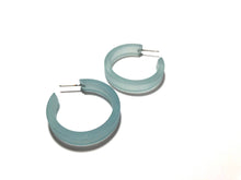 Load image into Gallery viewer, Teal Frosted Small Classic Hoop Earrings