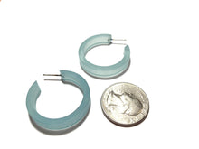 Load image into Gallery viewer, Teal Frosted Small Classic Hoop Earrings