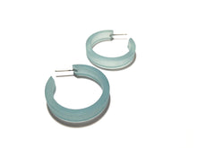 Load image into Gallery viewer, Teal Frosted Small Classic Hoop Earrings