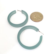 Load image into Gallery viewer, Teal Frosted Classic Hoop Earrings