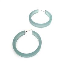 Load image into Gallery viewer, Teal Frosted Classic Hoop Earrings