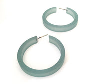 Load image into Gallery viewer, Teal Frosted Classic Hoop Earrings