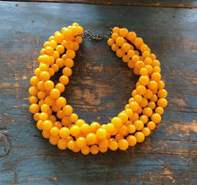 Load image into Gallery viewer, Golden Yellow Beaded Sylvie Statement Necklace