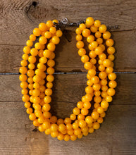 Load image into Gallery viewer, Golden Yellow Beaded Sylvie Statement Necklace