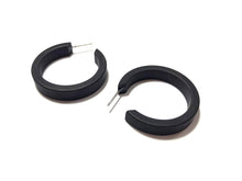 Load image into Gallery viewer, Black Frosted Small Classic Hoop Earrings