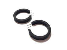 Load image into Gallery viewer, Black Frosted Small Classic Hoop Earrings