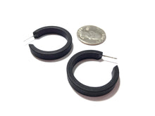 Load image into Gallery viewer, Black Frosted Small Classic Hoop Earrings