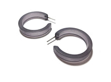 Load image into Gallery viewer, Silver Grey Frosted Small Classic Hoop Earrings