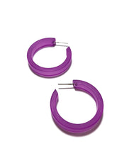 Load image into Gallery viewer, Violet Frosted Small Classic Hoop Earrings