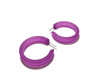 Load image into Gallery viewer, Violet Frosted Small Classic Hoop Earrings