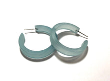 Load image into Gallery viewer, Teal Frosted Small Classic Hoop Earrings