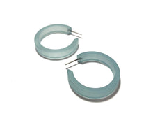 Load image into Gallery viewer, Teal Frosted Small Classic Hoop Earrings