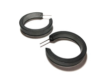 Load image into Gallery viewer, Charcoal Grey Frosted Small Classic Hoop Earrings