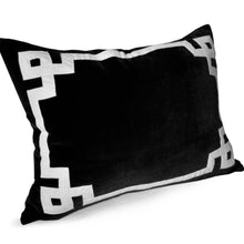 Load image into Gallery viewer, Black Velvet Greek Key Throw Pillow Cover