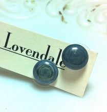 Load image into Gallery viewer, Teal Blue Marbled Disc Stud Earrings