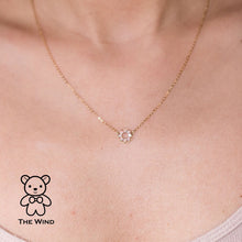 Load image into Gallery viewer, Minimalist Circle Australian Solid Opal &amp; Diamond Necklace 14K Yellow Gold Birthday Gift Anniversary Oval Charm