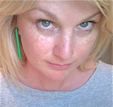 Load image into Gallery viewer, Green Couture Lucite Skinny Stick Stud Earrings