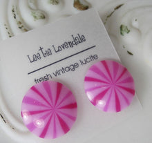 Load image into Gallery viewer, Hot Pink Firework Lucite Disc Stud Earrings