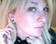 Load image into Gallery viewer, Deep Purple Opal Small Disc Stud Earrings