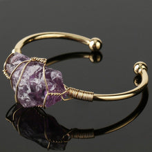 Load image into Gallery viewer, Amethyst Energy Calming Crystal Bangle Bracelet