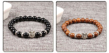 Load image into Gallery viewer, Wooden Bead Raw Energy Crystal Bracelet