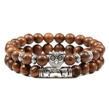 Load image into Gallery viewer, Wooden Bead Raw Energy Crystal Bracelet