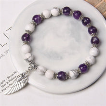 Load image into Gallery viewer, Amethyst And White Turquoise Calm Energy Crystal Bracelet