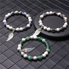 Load image into Gallery viewer, Green Agate &amp; White Turquoise Mental Flexibility Bracelet
