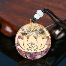 Load image into Gallery viewer, Orgonite Amethyst Calm Energy Necklace. EmF Protection.