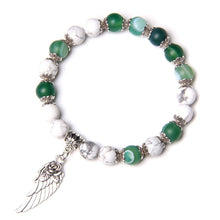 Load image into Gallery viewer, Green Agate &amp; White Turquoise Mental Flexibility Bracelet