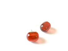 Load image into Gallery viewer, Tortoise Brown Marbled Oval Bulb Stud Earrings