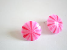 Load image into Gallery viewer, Hot Pink Firework Lucite Disc Stud Earrings