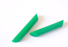 Load image into Gallery viewer, Petrol Green Couture Mega Stick Stud Statement Earrings